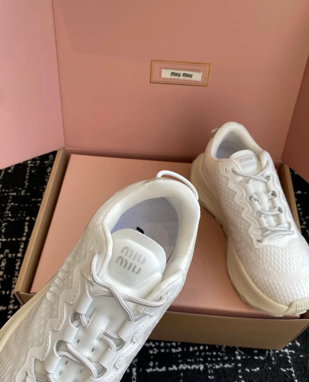 Miu Miu Technical Fabric Sneakers - White
