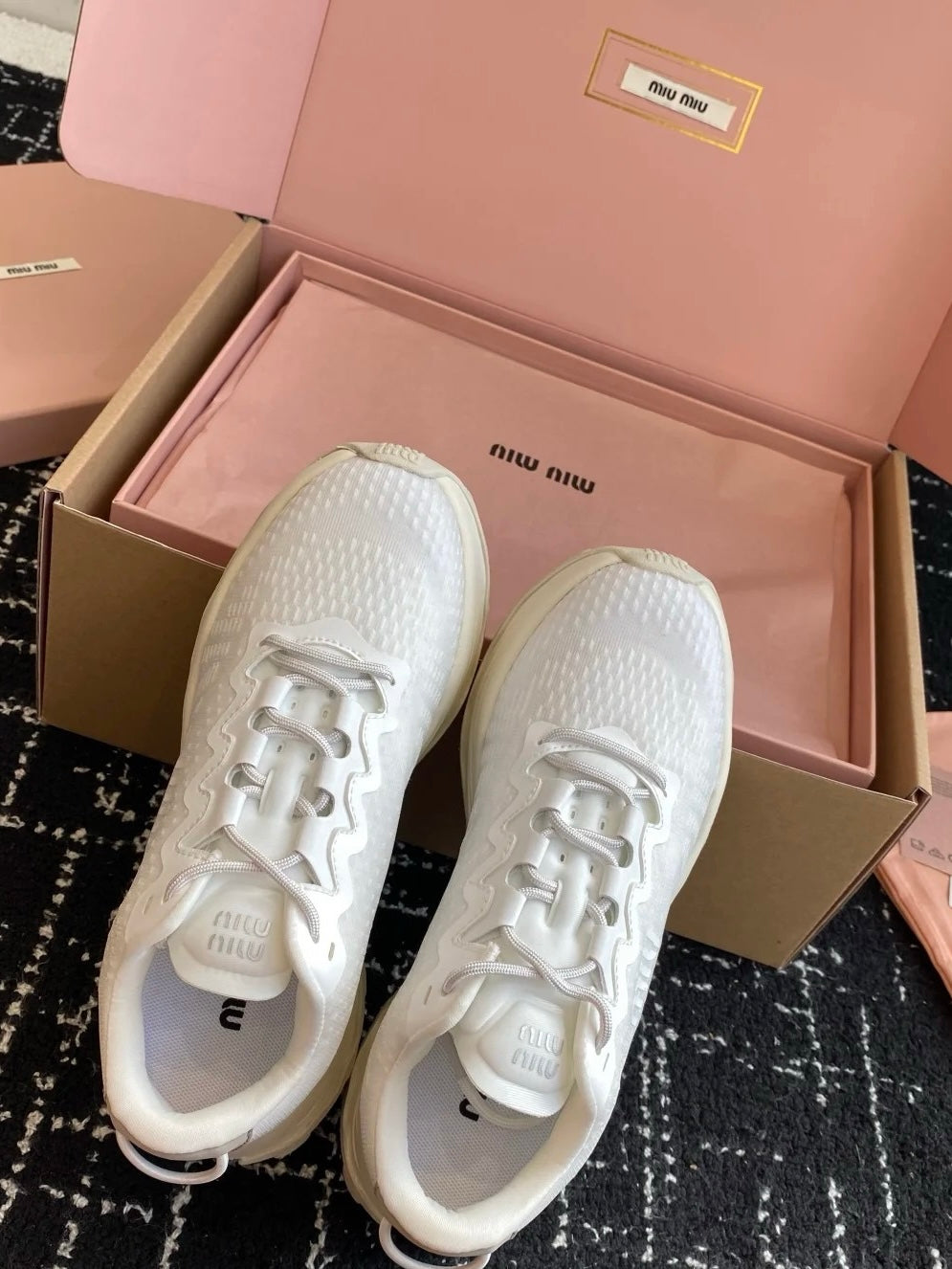 Miu Miu Technical Fabric Sneakers - White