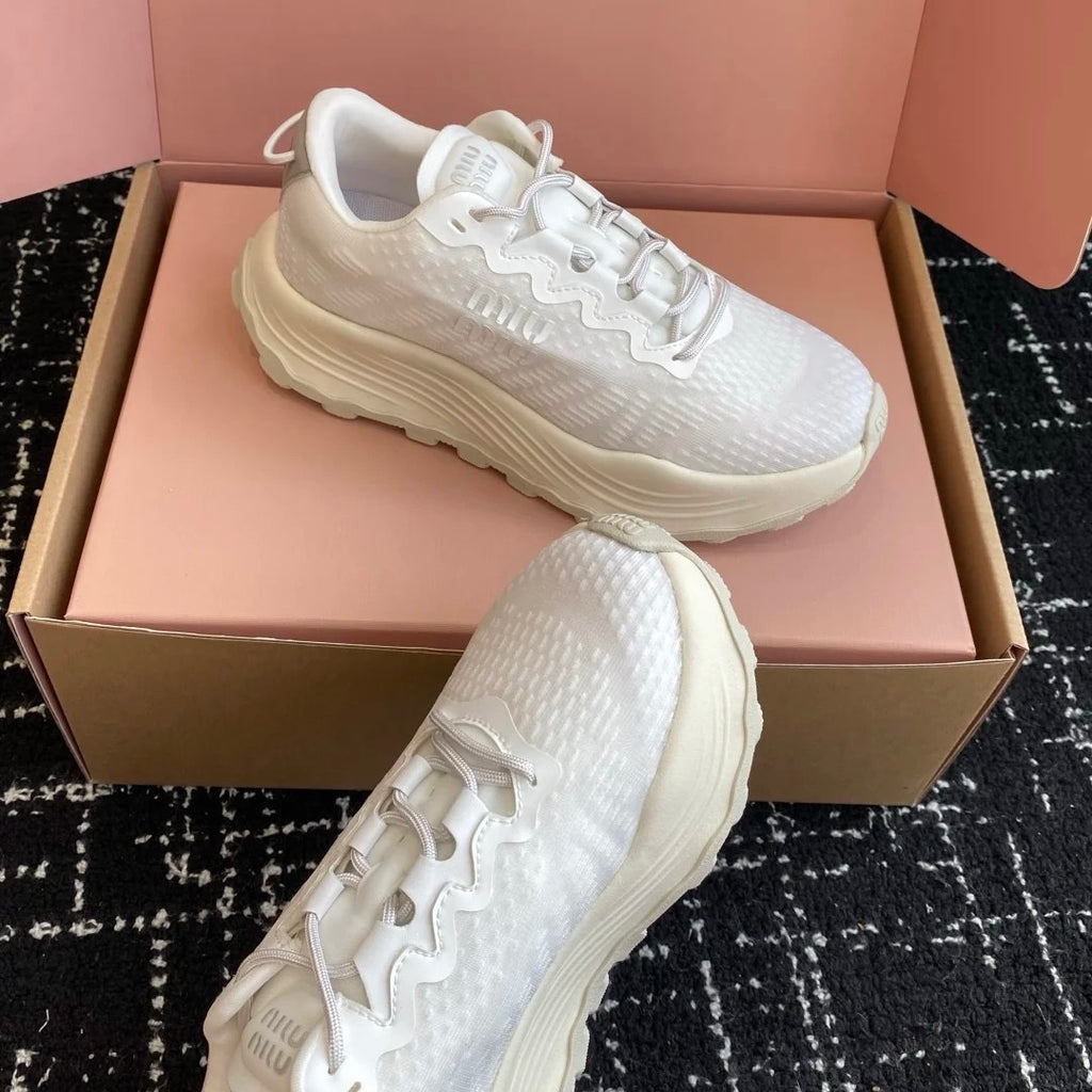 Miu Miu Technical Fabric Sneakers - White