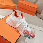 Hermès Depart Slip-On Sneaker - Orange/Blanc