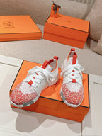 Hermès Depart Slip-On Sneaker - Orange/Blanc