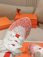 Hermès Depart Slip-On Sneaker - Orange/Blanc