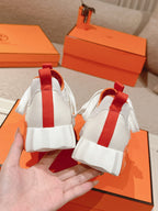 Hermès Depart Slip-On Sneaker - Orange/Blanc