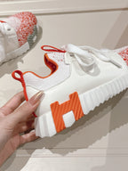 Hermès Depart Slip-On Sneaker - Orange/Blanc