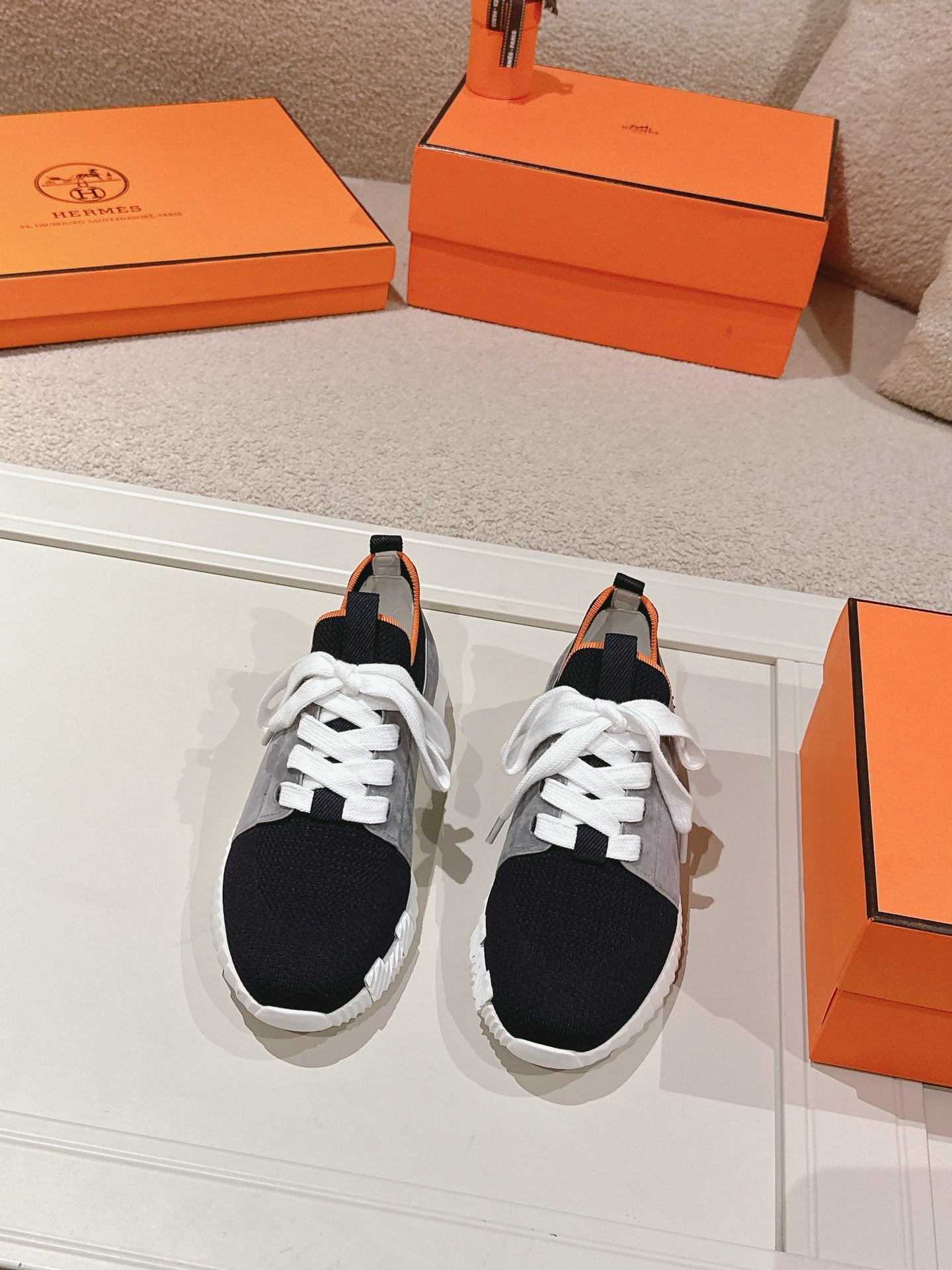 Hermès Depart Slip-On Sneaker - Noir/Gris Fumée