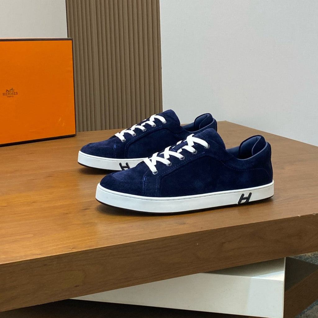 Hermès Kiddy Lace-Up Sneakers - Navy Blue