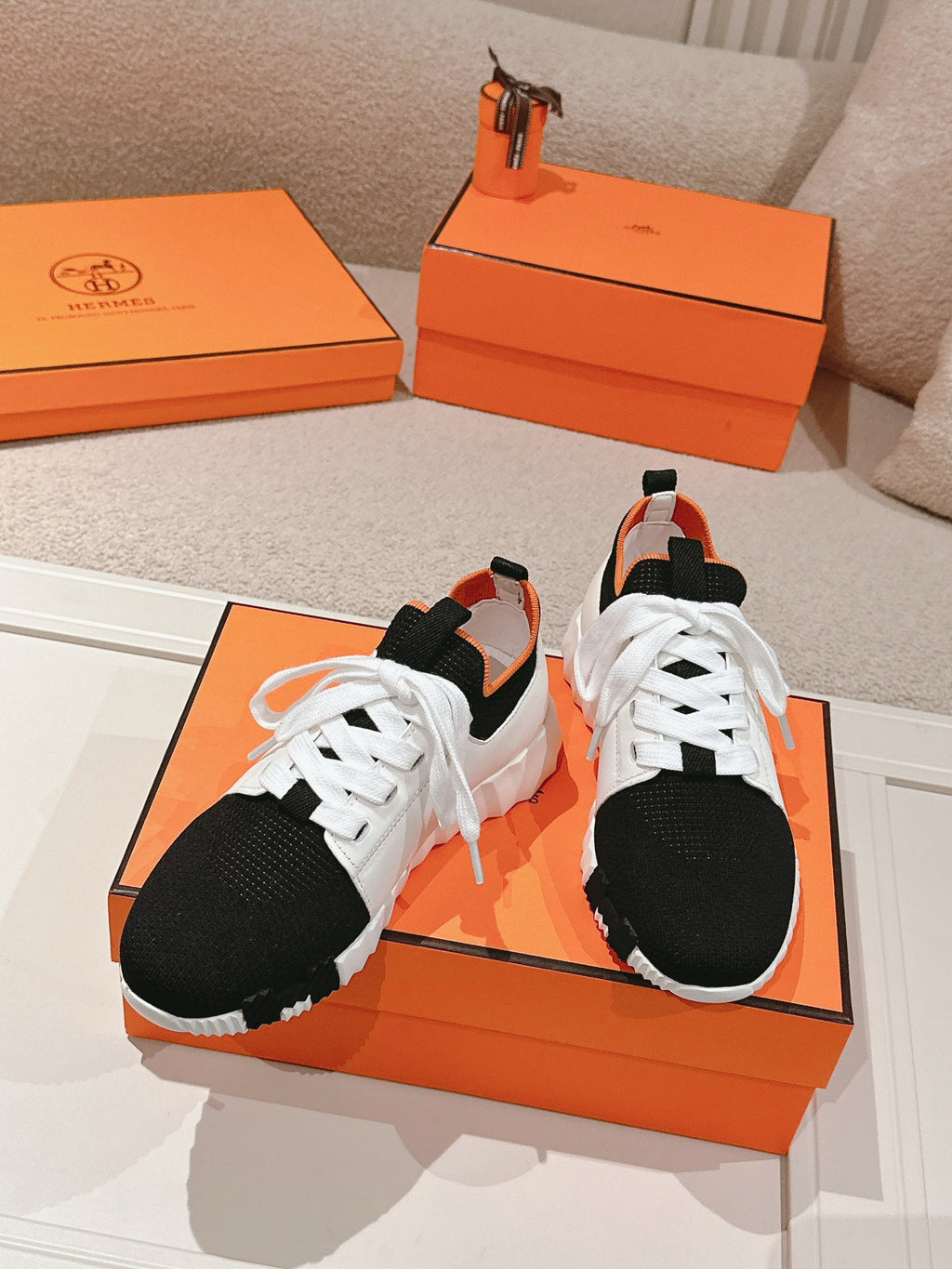 Hermès Depart Slip-On Sneaker - Blanc/Noir