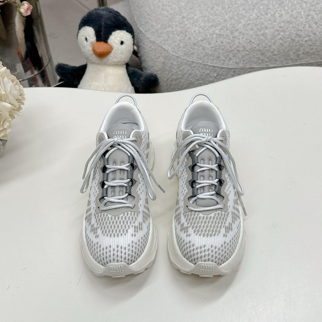 Miu Miu Technical Fabric Sneakers - Cloud Gray