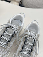 Miu Miu Technical Fabric Sneakers - Cloud Gray
