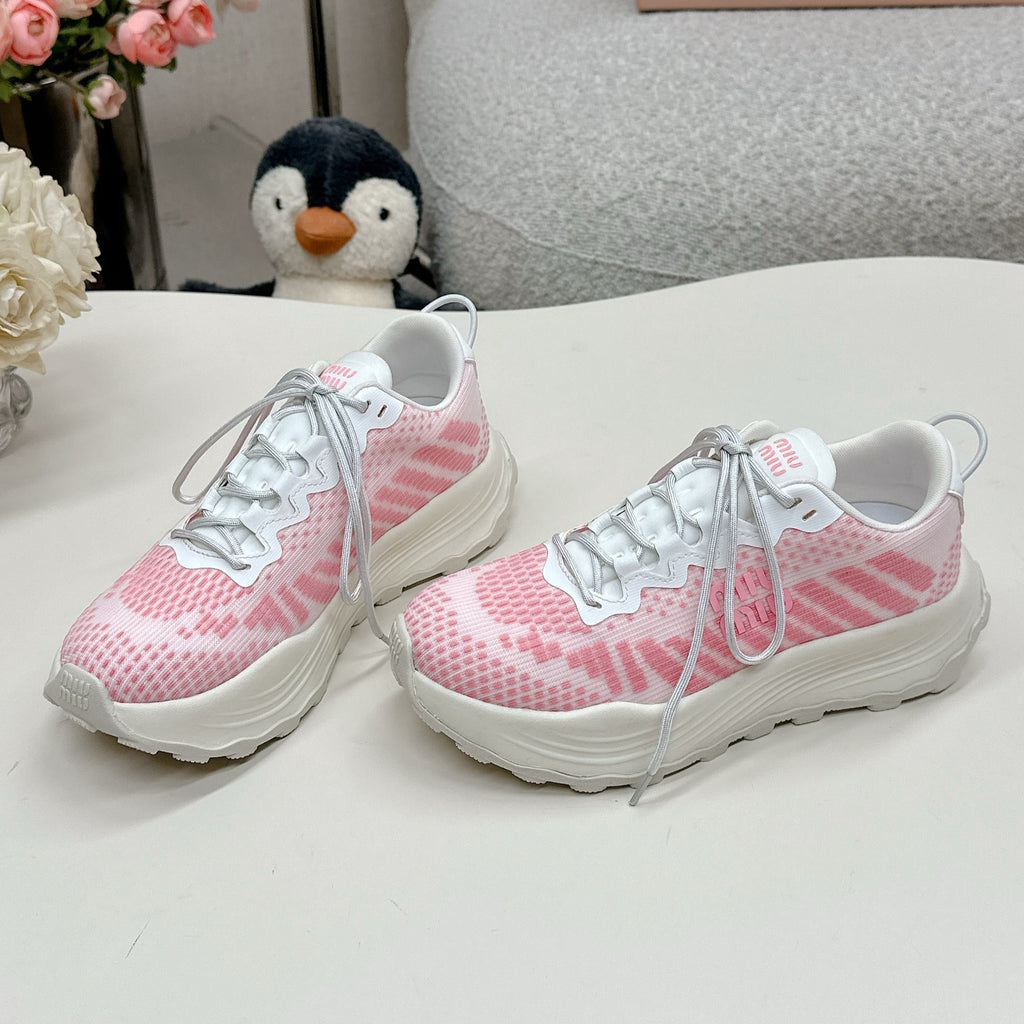 Miu Miu Technical Fabric Sneakers - Pink