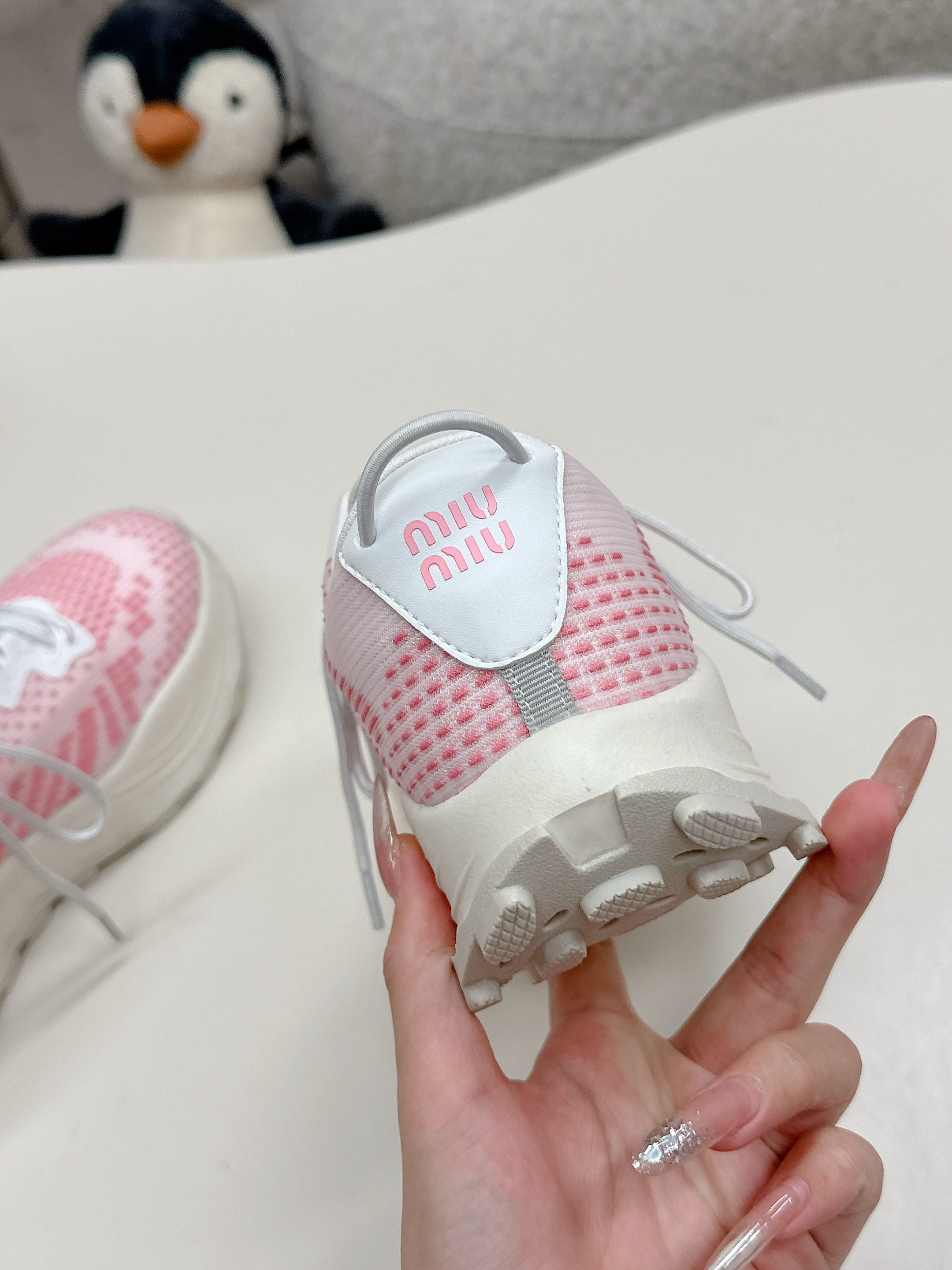 Miu Miu Technical Fabric Sneakers - Pink