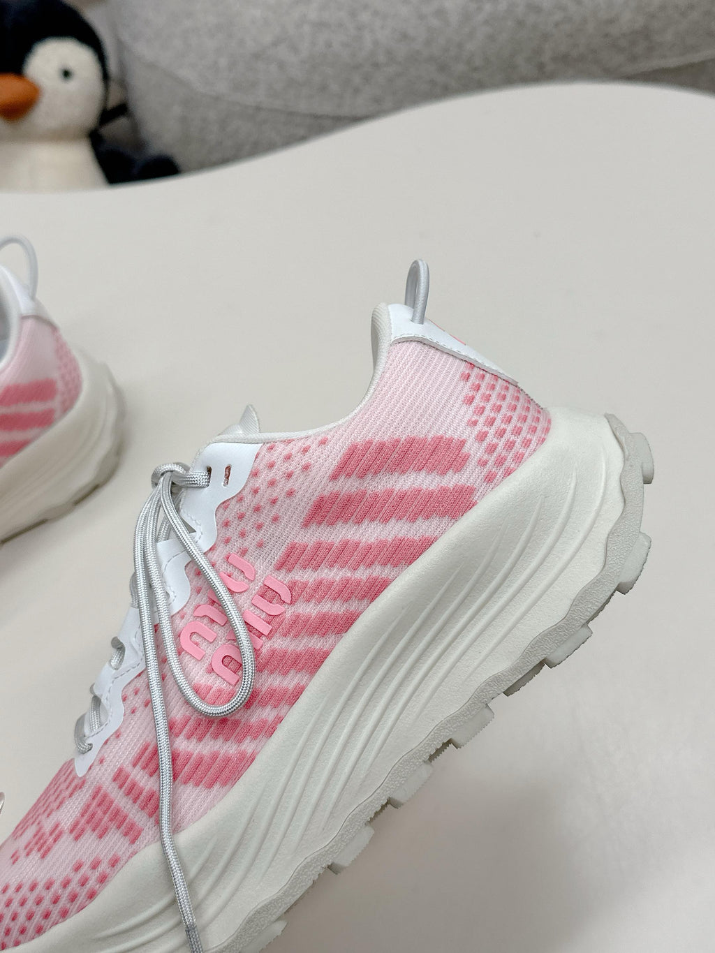 Miu Miu Technical Fabric Sneakers - Pink