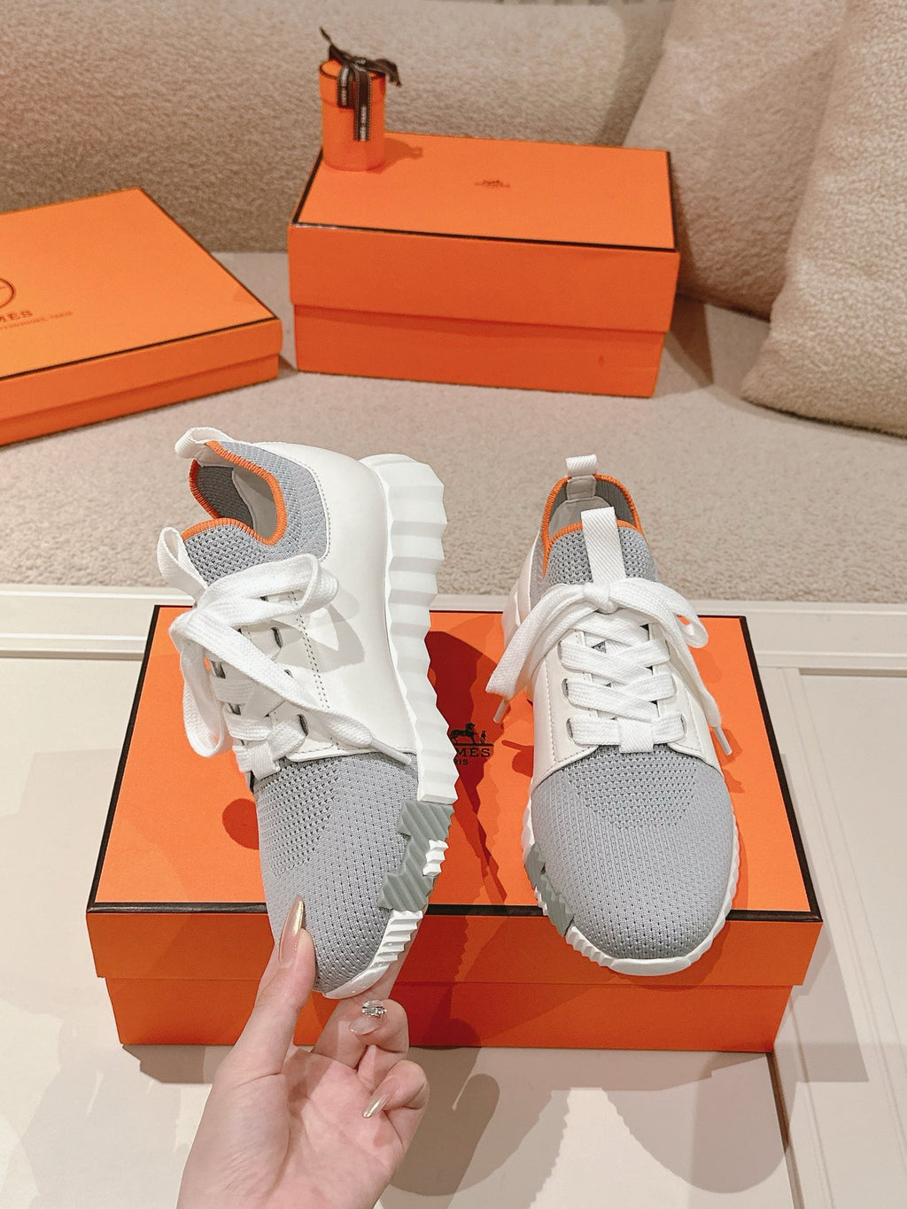 Hermès Depart Slip-On Sneaker - Gris Fumée