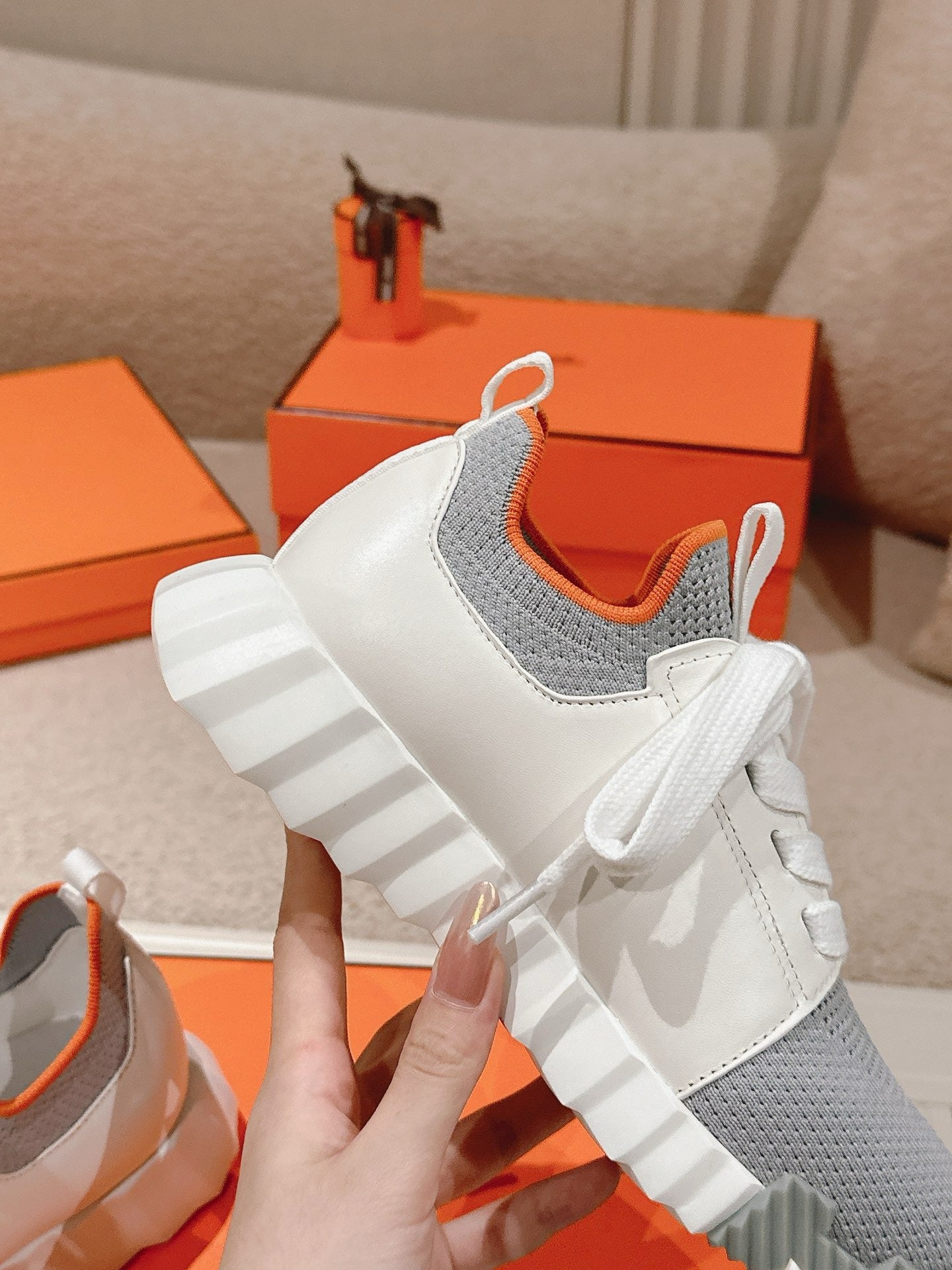 Hermès Depart Slip-On Sneaker - Gris Fumée