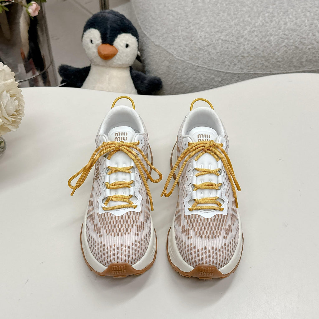 Miu Miu Technical Fabric Sneakers - Mustard