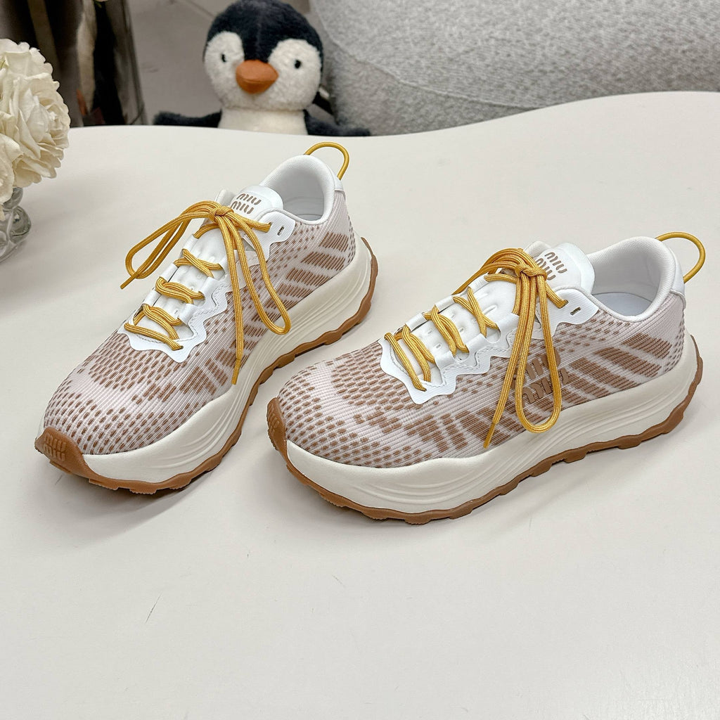 Miu Miu Technical Fabric Sneakers - Mustard