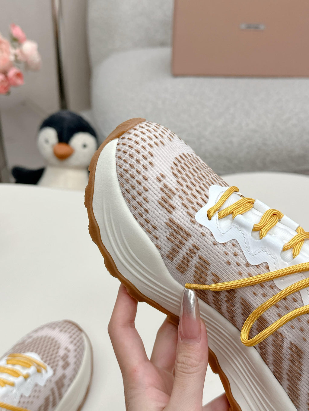 Miu Miu Technical Fabric Sneakers - Mustard