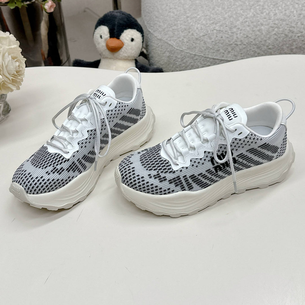 Miu Miu Technical Fabric Sneakers - Charcoal