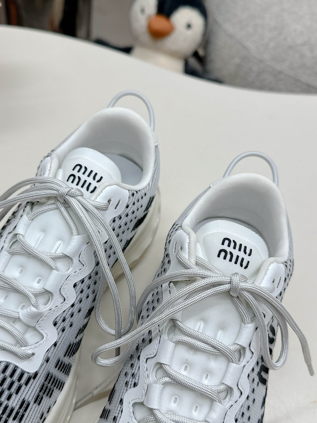 Miu Miu Technical Fabric Sneakers - Charcoal
