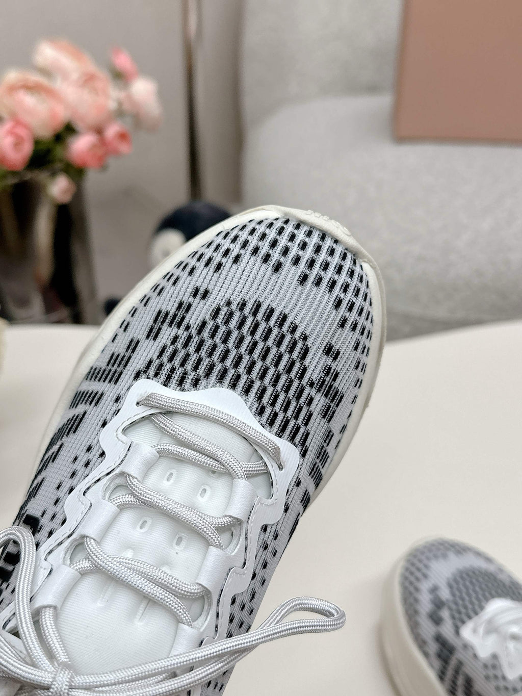 Miu Miu Technical Fabric Sneakers - Charcoal