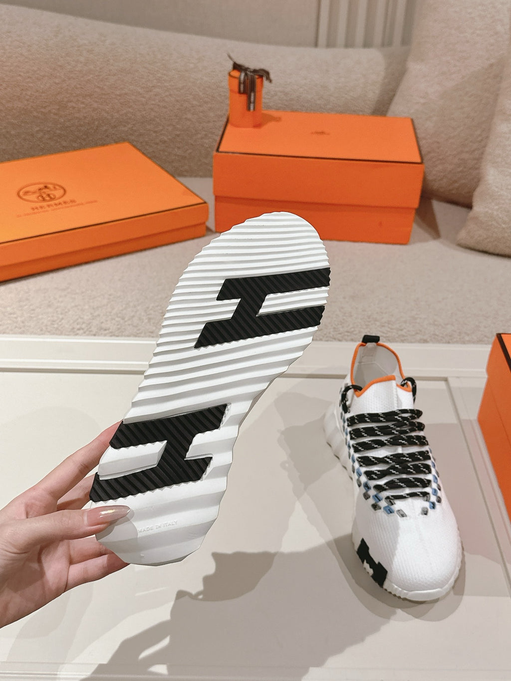 Hermès Flex Slip-On Sneaker - Multicolore Blanc