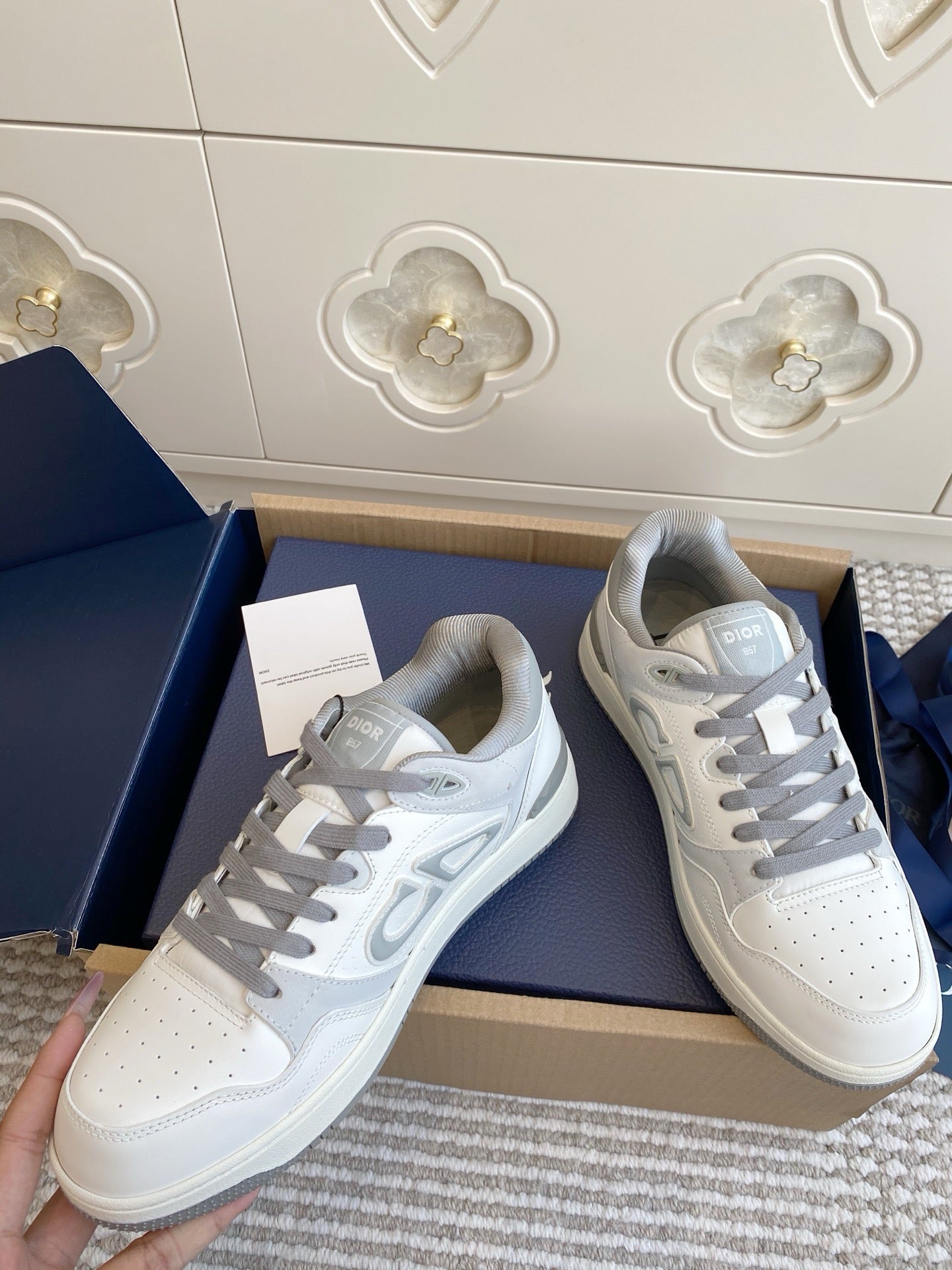 Dior B57 Dribble Sneakers - Light Gray/White