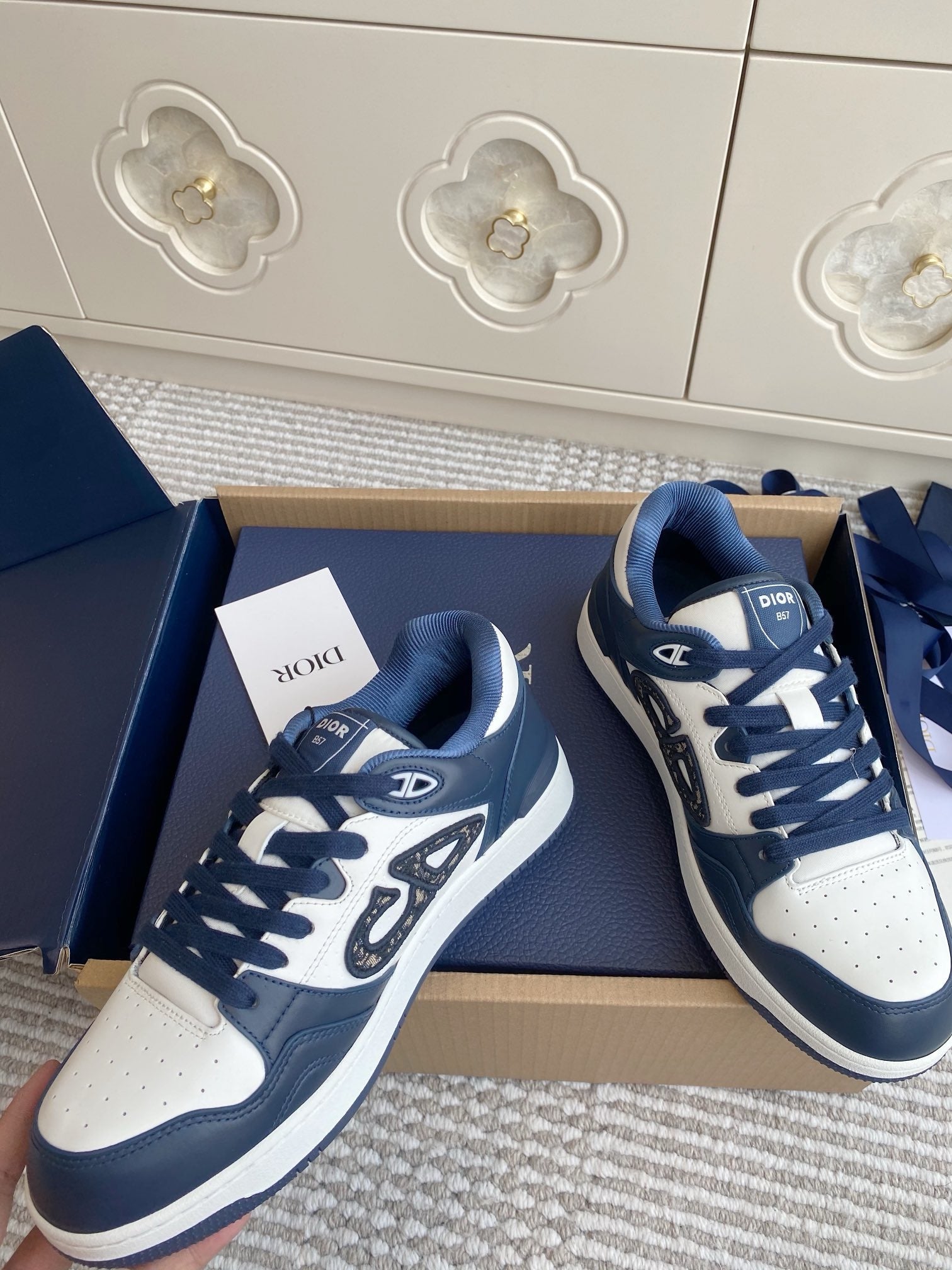 Dior B57 Dribble Sneakers - Navy Blue/White
