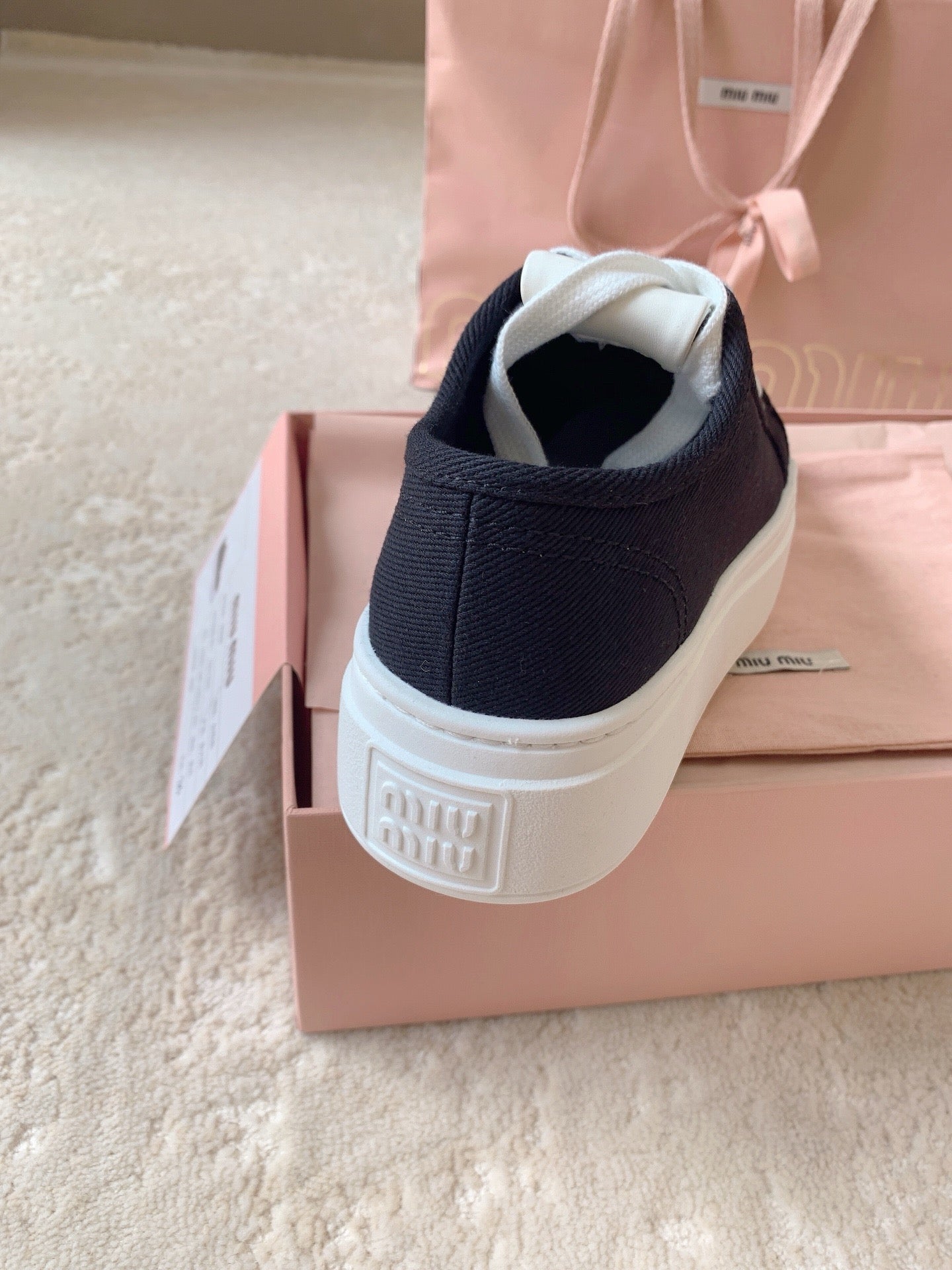 MIU MIU Low Top Skateboard Shoes Black