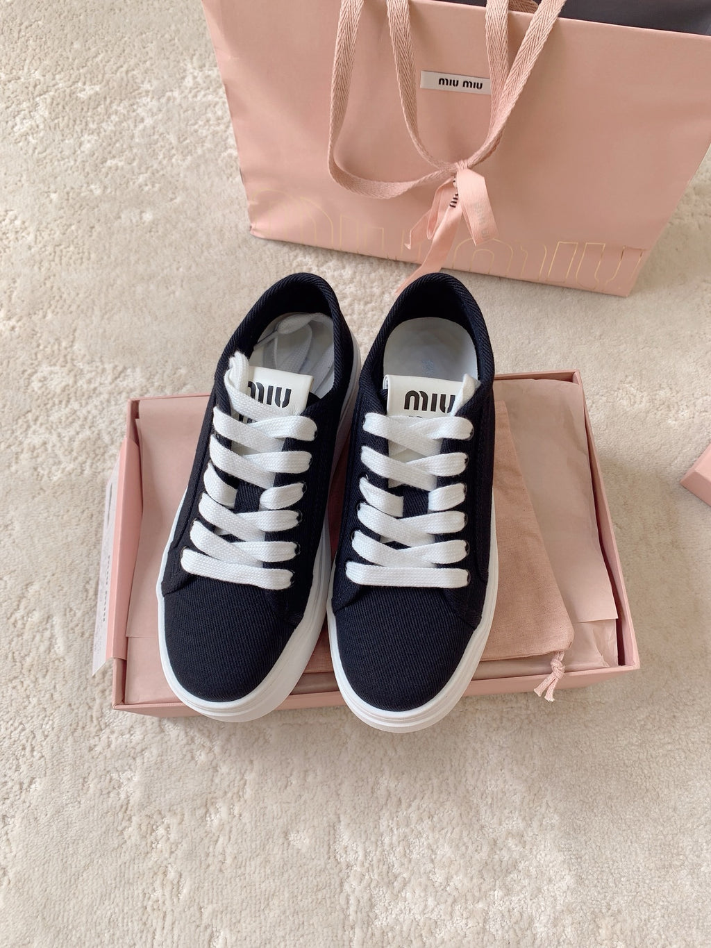 MIU MIU Low Top Skateboard Shoes Black