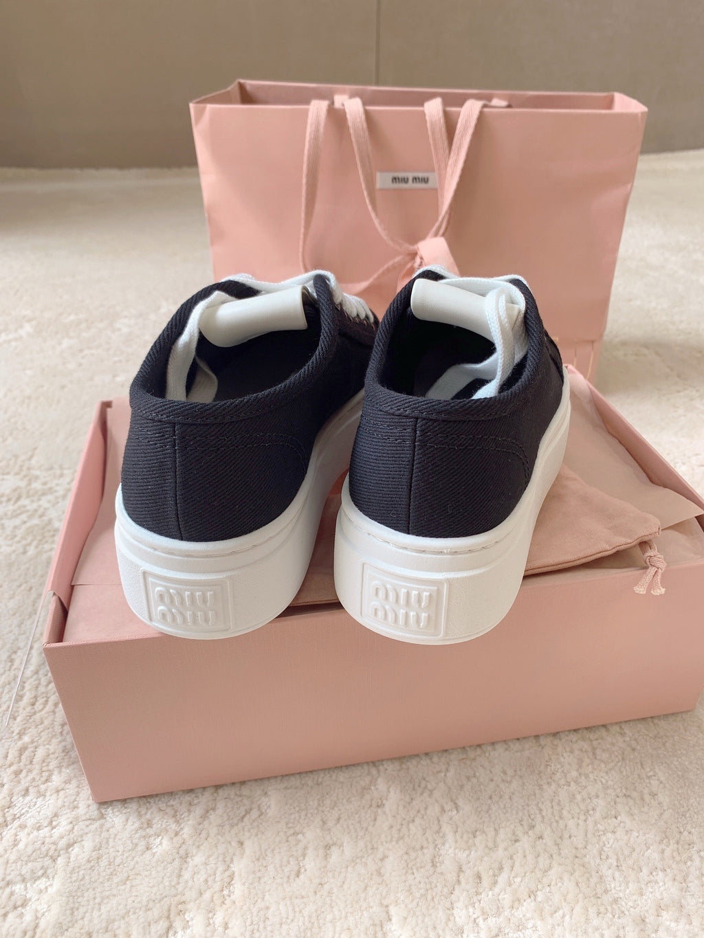MIU MIU Low Top Skateboard Shoes Black