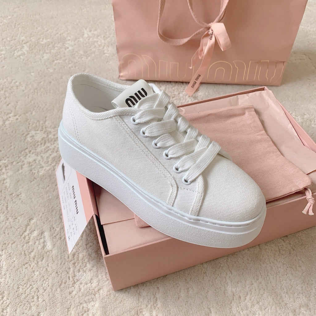 MIU MIU Low Top Skateboard Shoes White