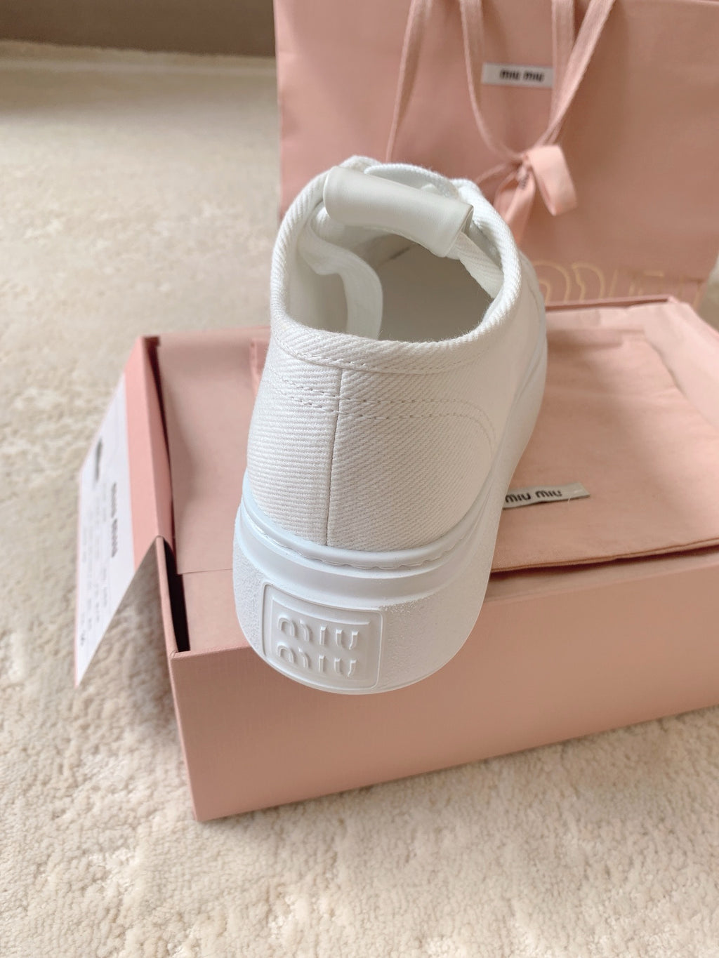 MIU MIU Low Top Skateboard Shoes White