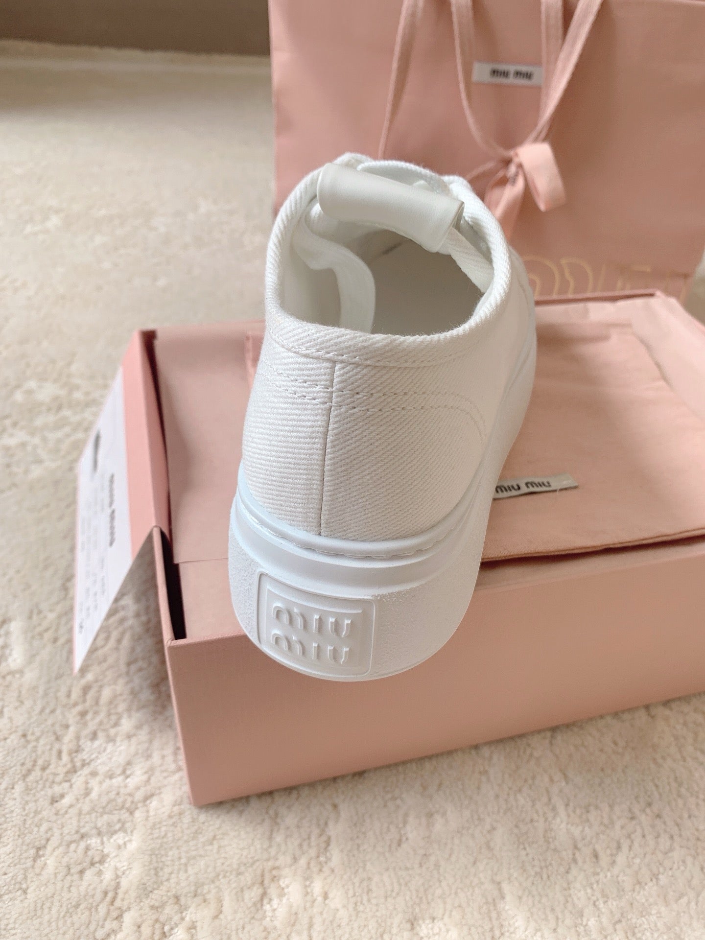 MIU MIU Low Top Skateboard Shoes White