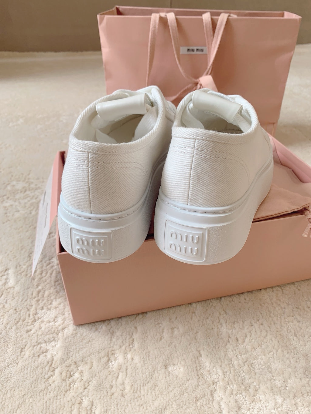 MIU MIU Low Top Skateboard Shoes White