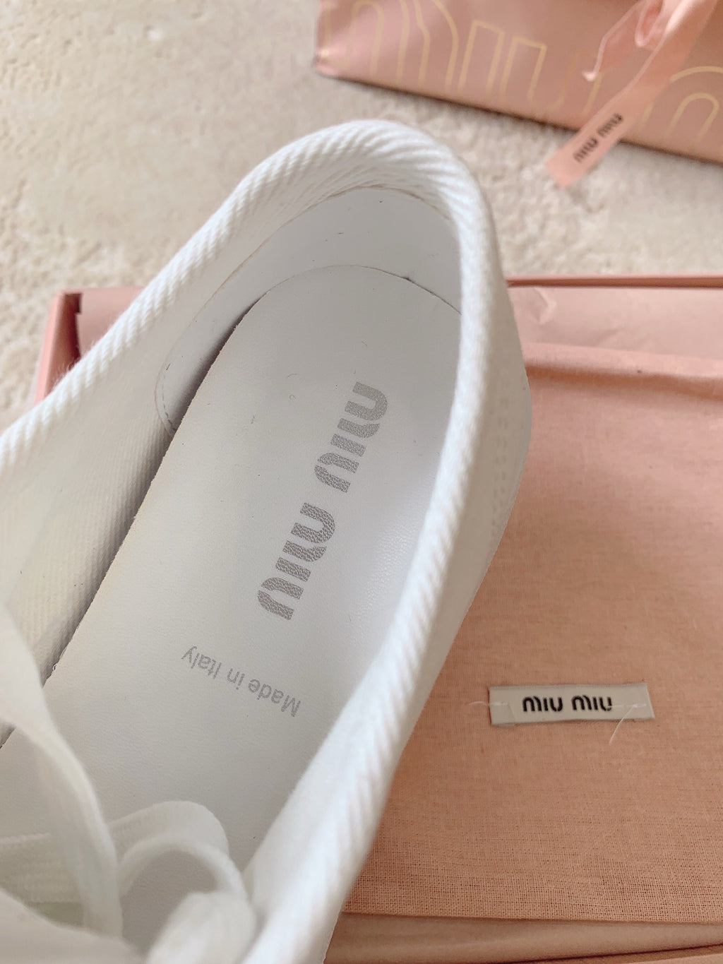 MIU MIU Low Top Skateboard Shoes White