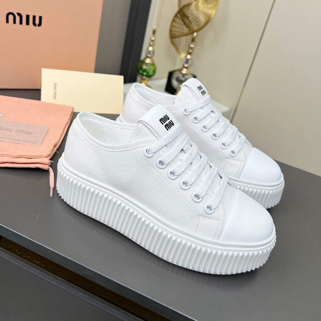 MIU MIU Denim sneakers White