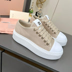 MIU MIU Denim sneakers Beige