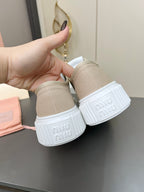 MIU MIU Denim sneakers Beige