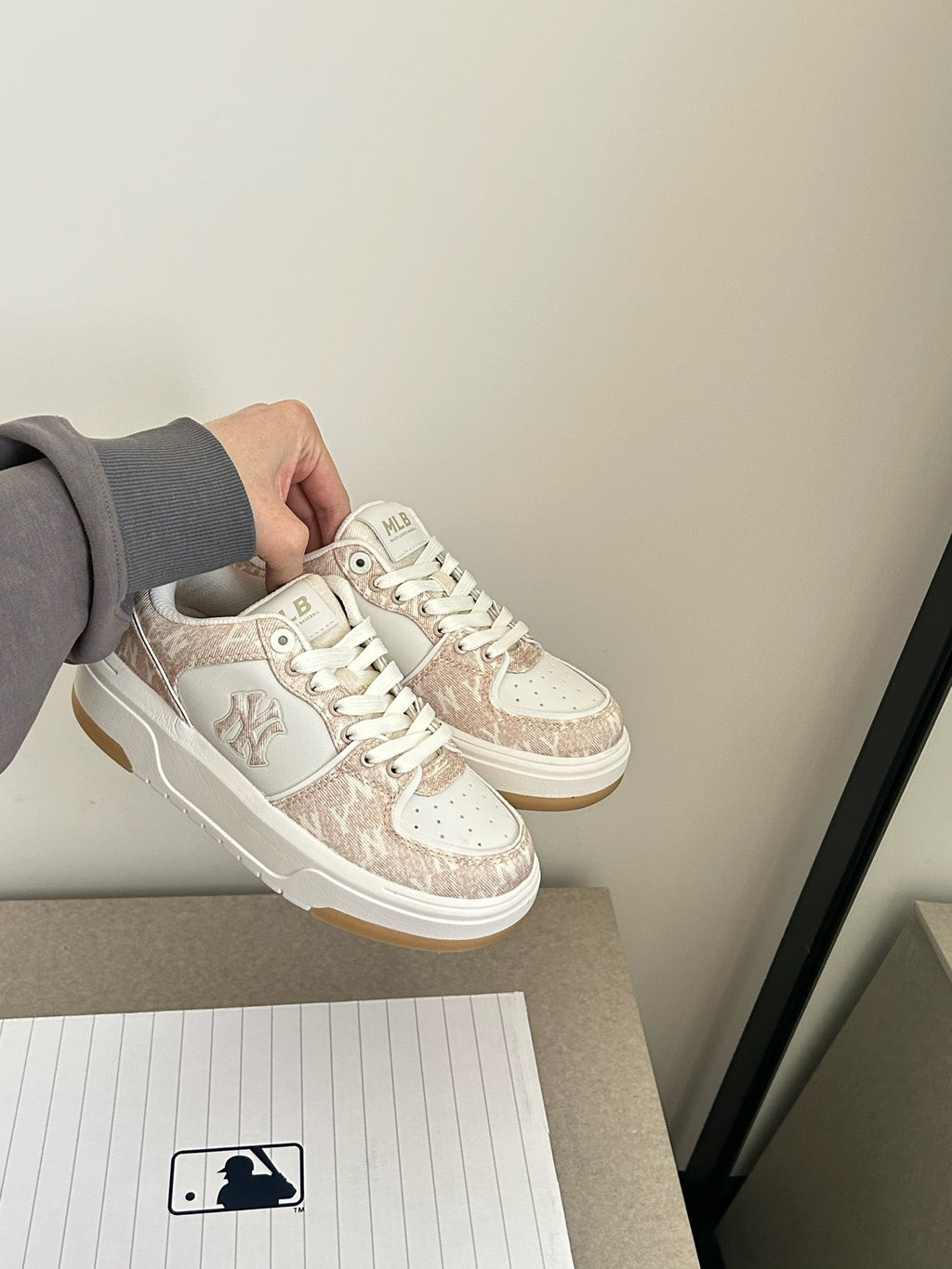 MLB Chunky Liner Denim Monogram Sl - Beige