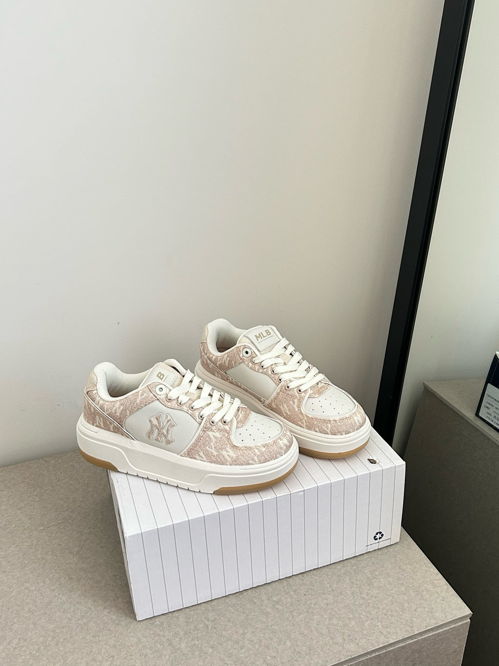 MLB Chunky Liner Denim Monogram Sl - Beige