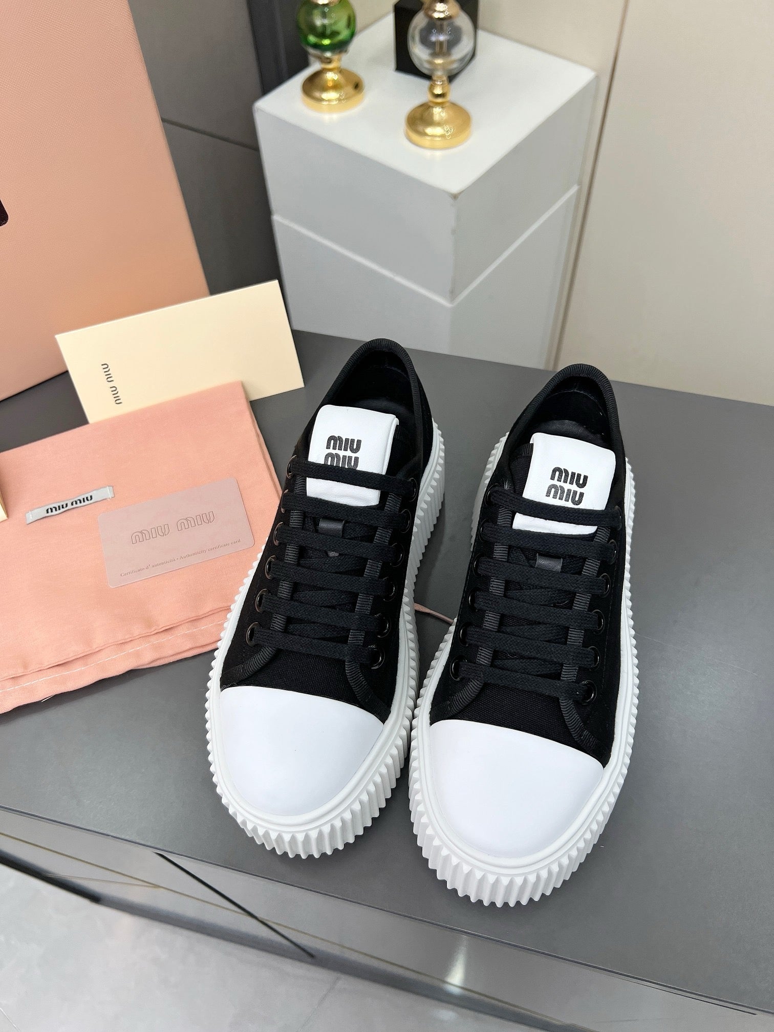 MIU MIU Denim sneakers Black