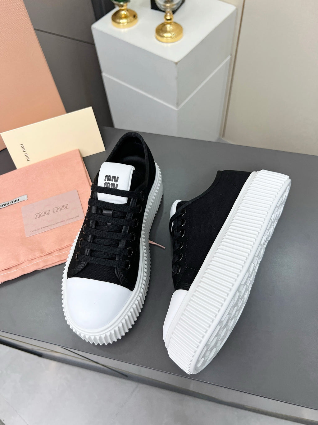 MIU MIU Denim sneakers Black