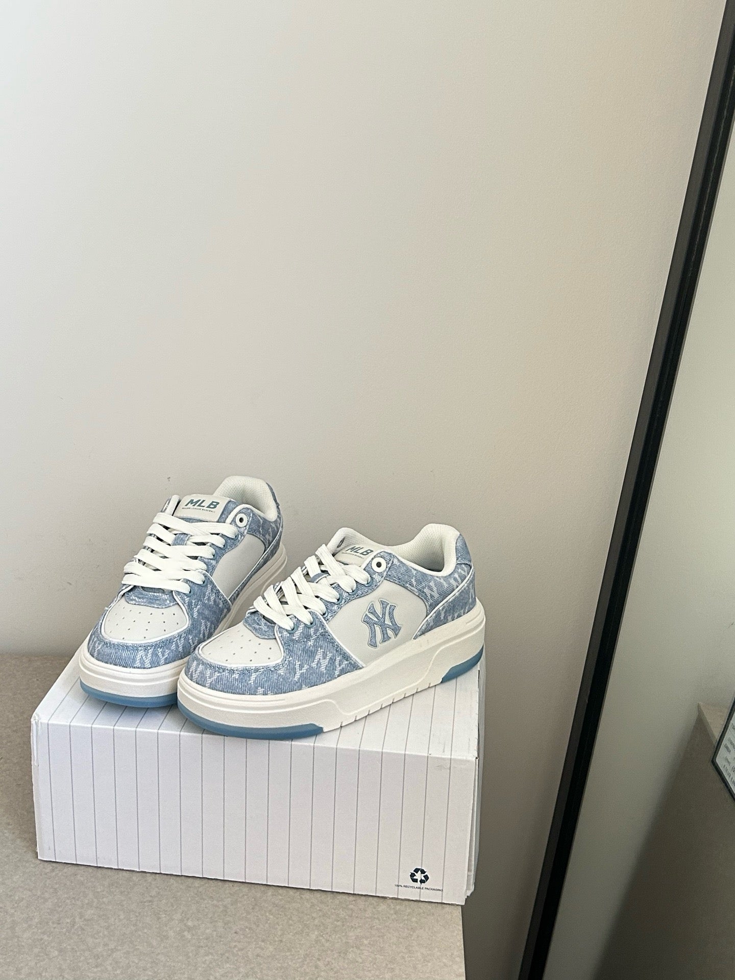 MLB Chunky Liner Denim Monogram Sl - Sky Blue