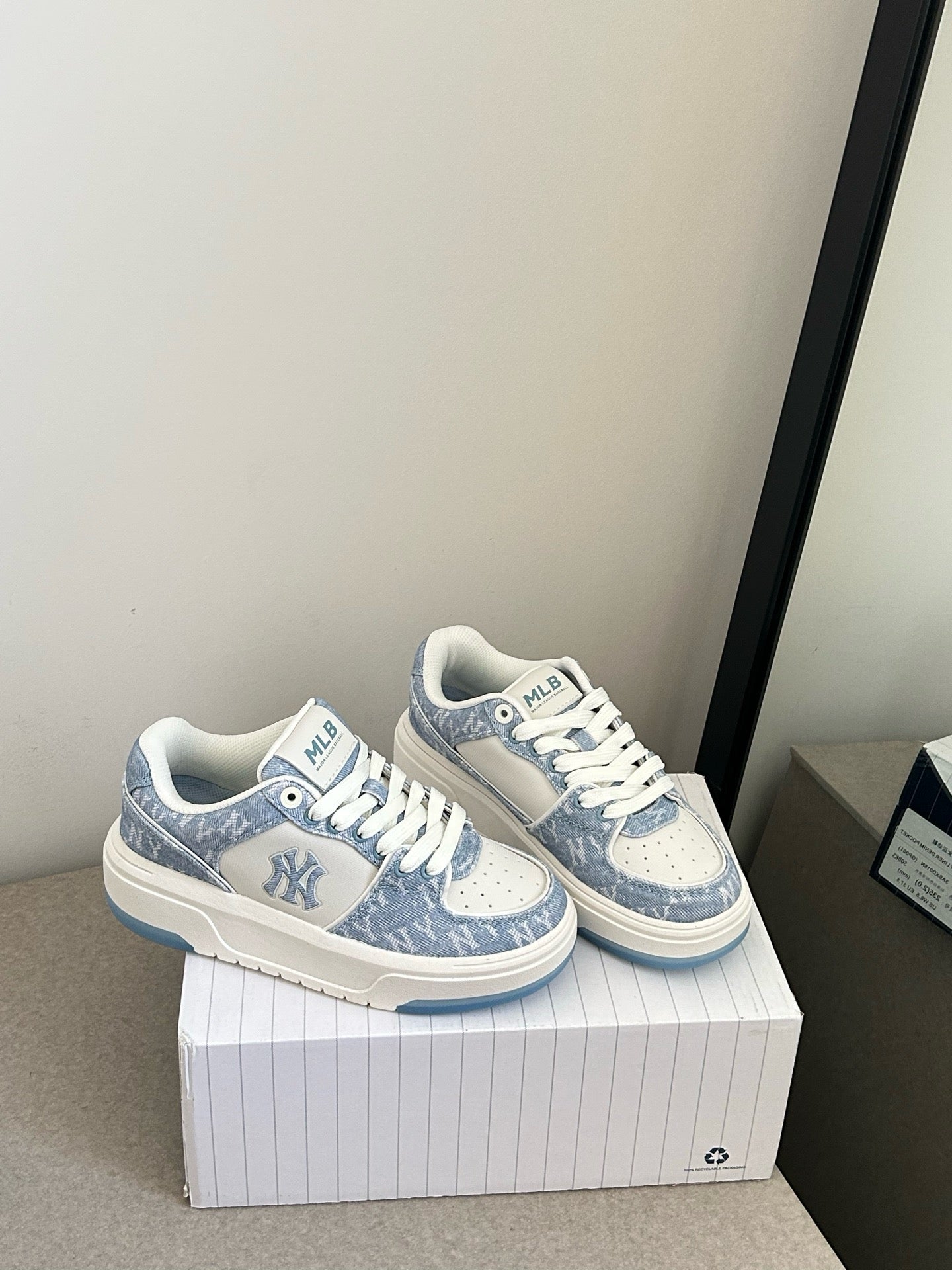 MLB Chunky Liner Denim Monogram Sl - Sky Blue