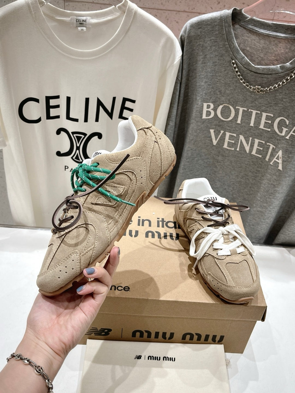 New Balance X Miu Miu 530 SL Sneakers - Ecru