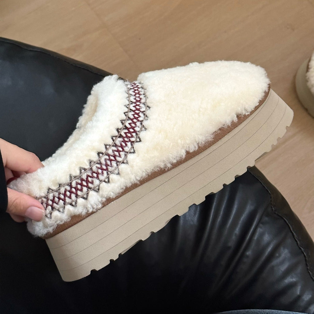 UGG Tazz Heritage Braid Natural Slippers - Beige