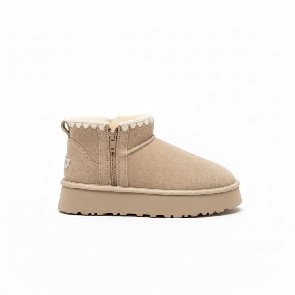 UGG Classic Ultra Mini Platform Zip Boots - Sand