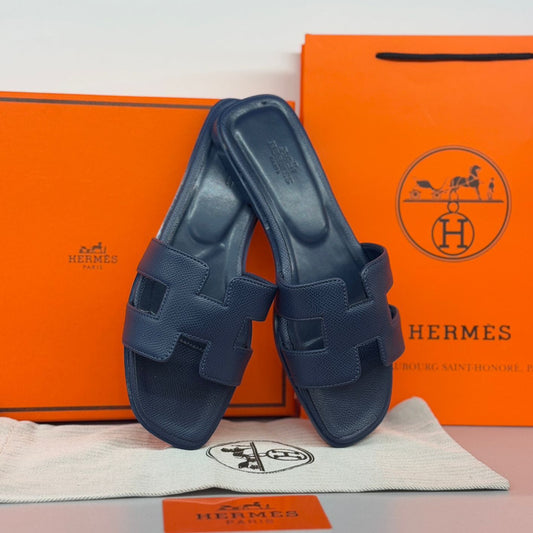 Hermès Oran Sandal | Bleu Indigo